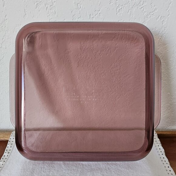 Pyrex Square Cranberry Baking Dish 8" casserole 2qt cake pan 222R oven to table - Picture 4 of 13
